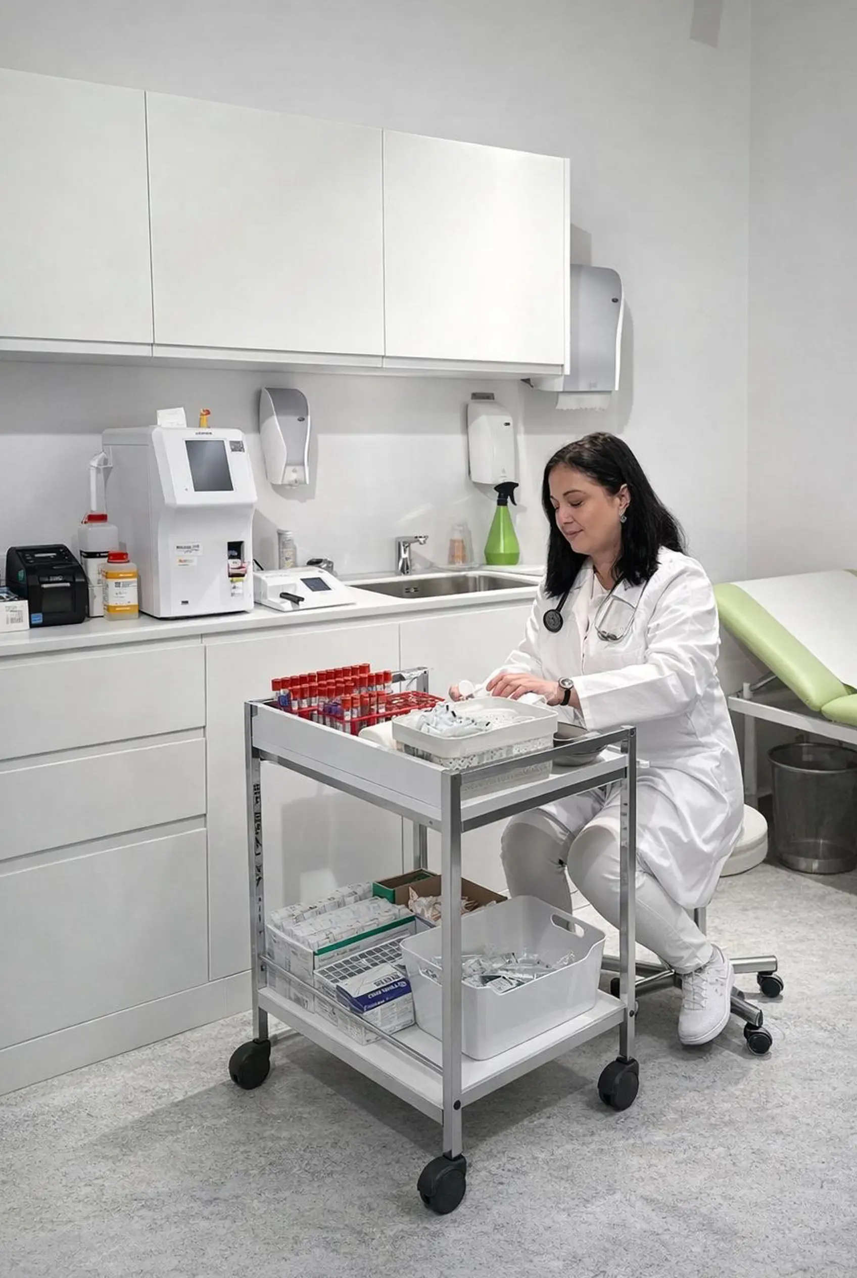 Ärztin hält eine Impfampulle